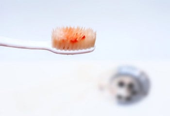 blood on toothbrush